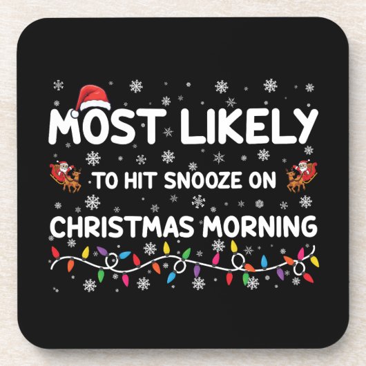 クリスマスの朝に雪が降りそうになる コースター (正面)