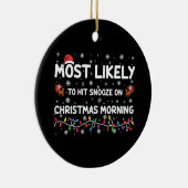 クリスマスの朝に雪が降りそうになる セラミックオーナメント (右)