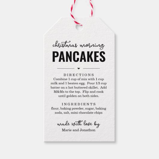 クリスマスの朝のパ pancake ミックスの瓶のギフトタグ ギフトタグ (正面)