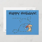 クリスマスの朝のベビーのランニング シーズンポストカード (正面/裏面)