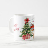 クリスマスの朝のマグカップ – 祝祭のホリデーコーヒー コーヒーマグカップ (正面左)