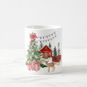 クリスマスの朝のマグカップ – 祝祭のホリデーコーヒー コーヒーマグカップ (中央)
