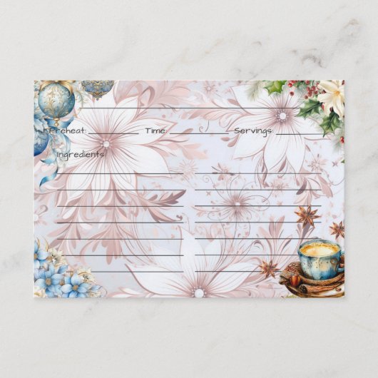 クリスマスの朝のレシピカード エンクロージャーカード (正面)