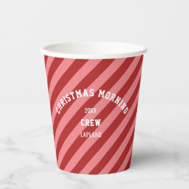 クリスマスの朝の仲間 赤とピンクのキャンディケーン ストライプ 紙コップ