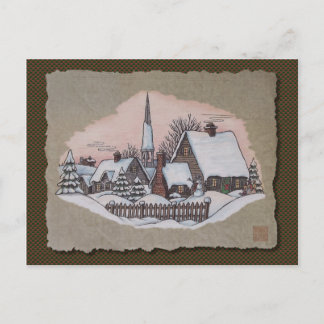 クリスマスの朝の到着 シーズンポストカード