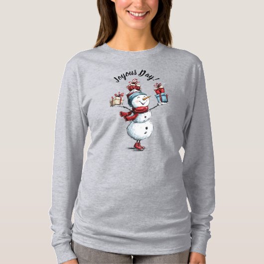 クリスマスの朝の喜びのTシャツ Tシャツ (正面)