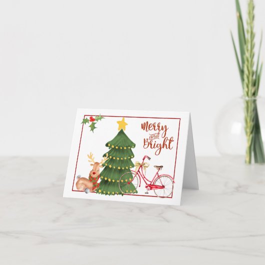 クリスマスの朝の自転車 シーズンカード (正面)