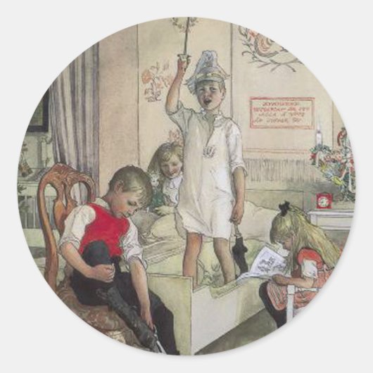 クリスマスの朝 ラウンドシール (正面)