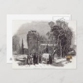 クリスマスの朝: 教会へ行くこと シーズンポストカード (正面/裏面)