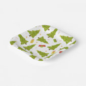 クリスマスの木々がモダンお洒落可愛い冬 ペーパープレート (傾斜あり)