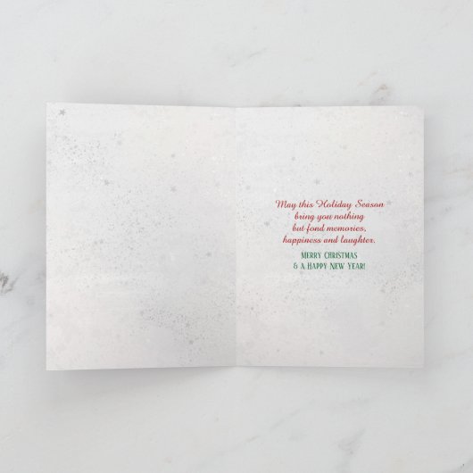 クリスマスの木々と月とサンタの窓 カード (内部)