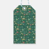 クリスマスの木々と雪のかけら飾りのかわいい鹿 ギフトタグ (裏面)