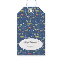 クリスマスの木々と雪のかけら飾りのかわいい鹿