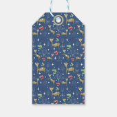 クリスマスの木々と雪のかけら飾りのかわいい鹿 ギフトタグ (裏面)