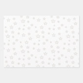 クリスマスの木々と青い赤と白星 ラッピングペーパーシート (正面)