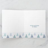 クリスマスの木々の森と微妙なビーズのガーランド カード (内部)