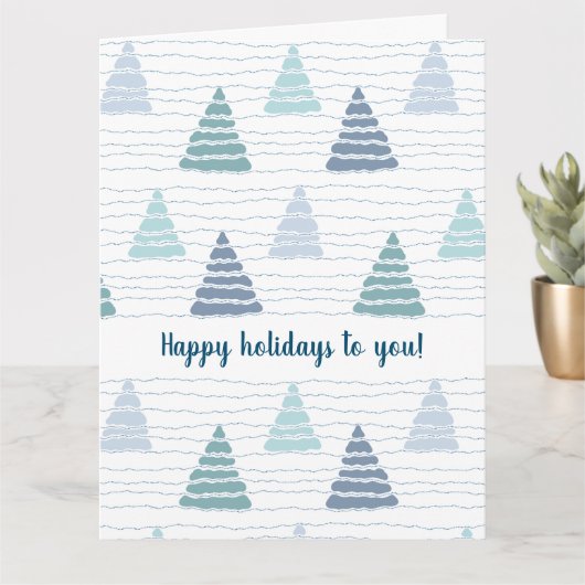 クリスマスの木々の森と微妙なビーズのガーランド カード (小さな植物)