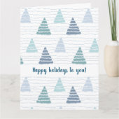 クリスマスの木々の森と微妙なビーズのガーランド カード (正面)