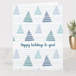 クリスマスの木々の森と微妙なビーズのガーランド カード