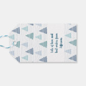 クリスマスの木々の森と微妙なビーズのガーランド ギフトタグ (裏面横)