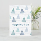 クリスマスの木々の森と微妙なビーズのガーランド シーズンカード (スタンド正面)