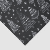 クリスマスの木々の白と黒 薄葉紙 (詳細)