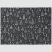 クリスマスの木々の白と黒 薄葉紙 (正面)