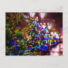 クリスマスの木々の通り ポストカード