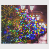 クリスマスの木々の通り ラッピングペーパー (フラット)