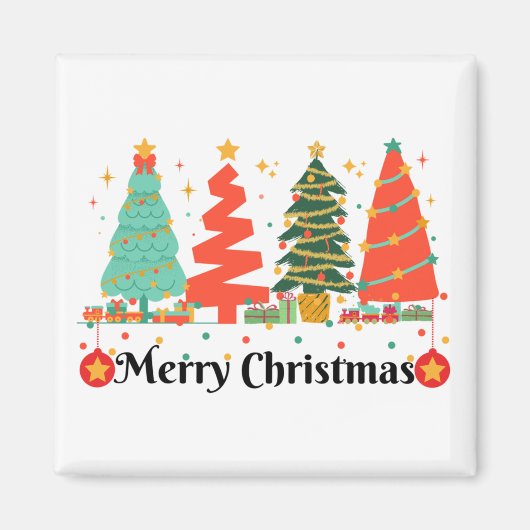 クリスマスの木々 マグネット (正面)