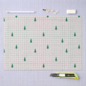 クリスマスの木が白い緑の正方形 薄葉紙 (クラフト)