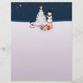 クリスマスの木が飾られた可愛い雪だるま