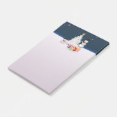 クリスマスの木が飾られた可愛い雪だるま ポストイット (アングル)