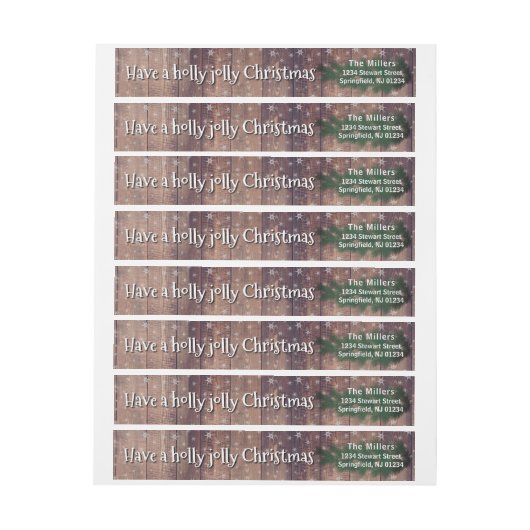 クリスマスの木すてきで素朴ある ラップアラウンドラベル (シート)