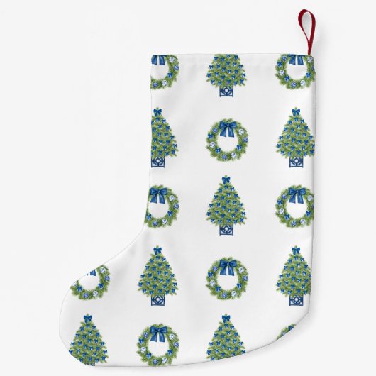 クリスマスの木とリース スモールクリスマスストッキング (裏面)