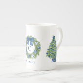 クリスマスの木とリース ボーンチャイナマグカップ (正面右)