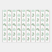 クリスマスの木と果実とストライプ ラッピングペーパーシート (正面2)