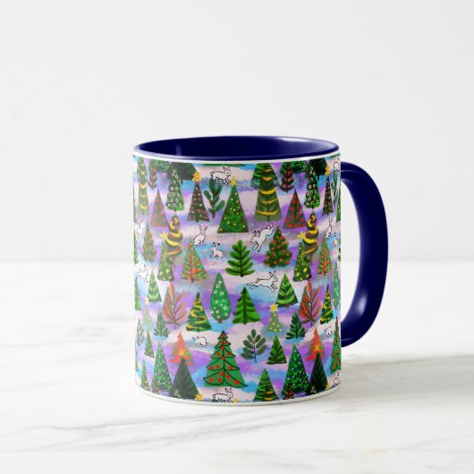 クリスマスの木と雪の泥 マグカップ (正面右)