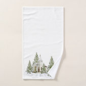 クリスマスの木と雪の白 バスタオルセット (ハンドタオル)
