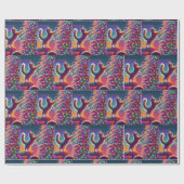 クリスマスの木にソファ飾に立つ猫 ラッピングペーパー (フラット)