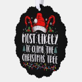 クリスマスの木に登りそうだ オーナメントカード (左)