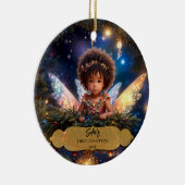 クリスマスの木に翼を持つ魔法のベビーの妖精 セラミックオーナメント (右)