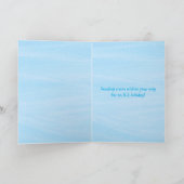 クリスマスの木に青いグリッターと毛皮のアイススケート カード (内部)