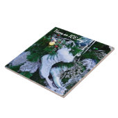 クリスマスの木に青いグリッターと毛皮のアイススケート タイル (側面)