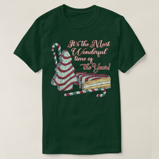 クリスマスの木のケーキが一番大きい Tシャツ (デザイン正面)