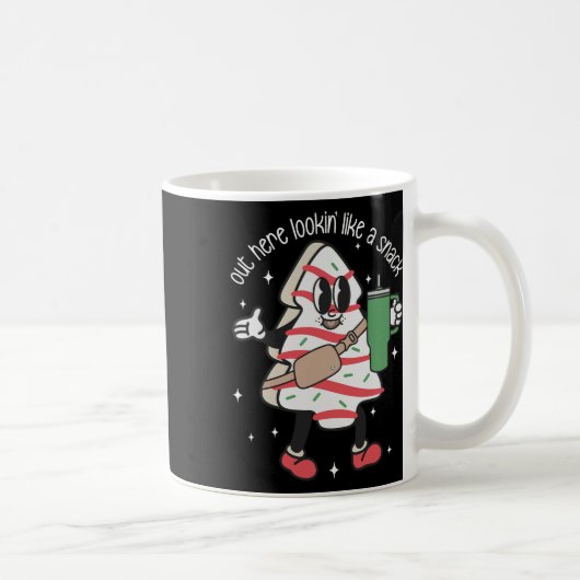 クリスマスの木のケーキが見える コーヒーマグカップ (右)