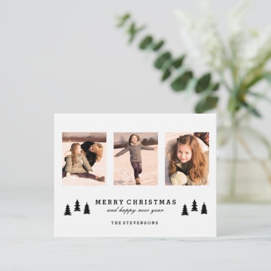クリスマスの木のメリークリスマスの写真の郵便はがき シーズンポストカード (スタンド正面)