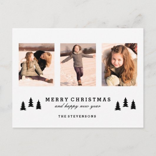 クリスマスの木のメリークリスマスの写真の郵便はがき シーズンポストカード (正面)
