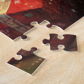 クリスマスの木の下で眠る可愛い子猫 ジグソーパズル (側面)