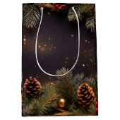 クリスマスの木の包み紙 ミディアムペーパーバッグ (正面)